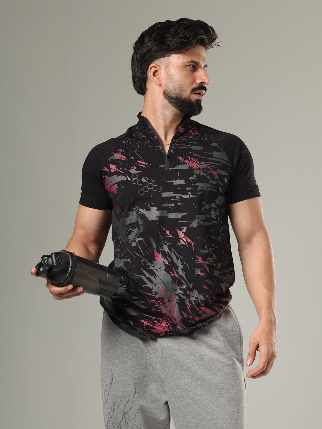 Grow Nitro Quarter Zip Tshirt Black Wine