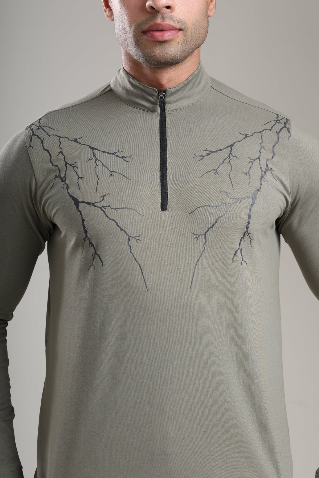 GROW ThunderFlex Zip Tshirt Mid Grey