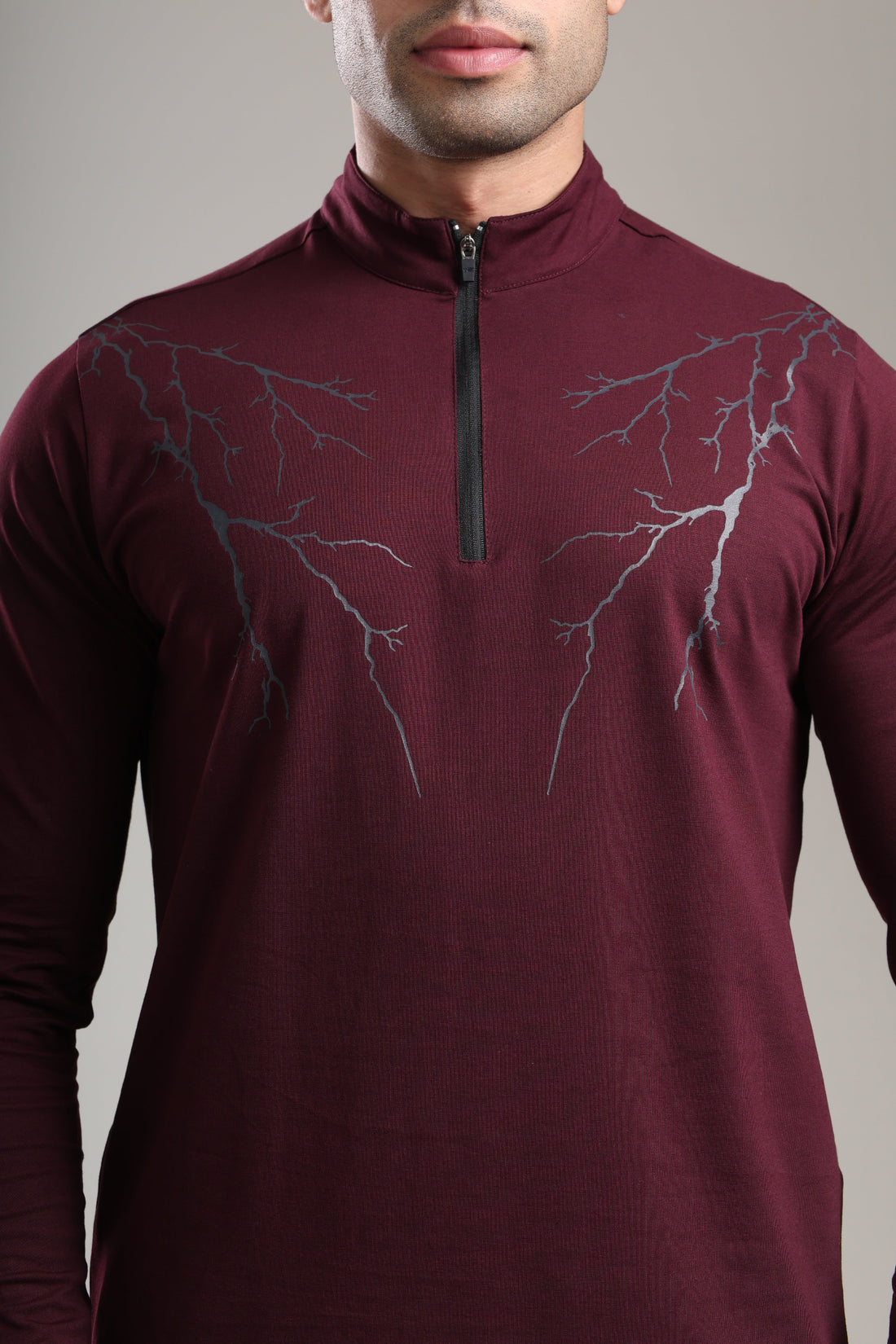 GROW ThunderFlex Zip Tshirt Wine