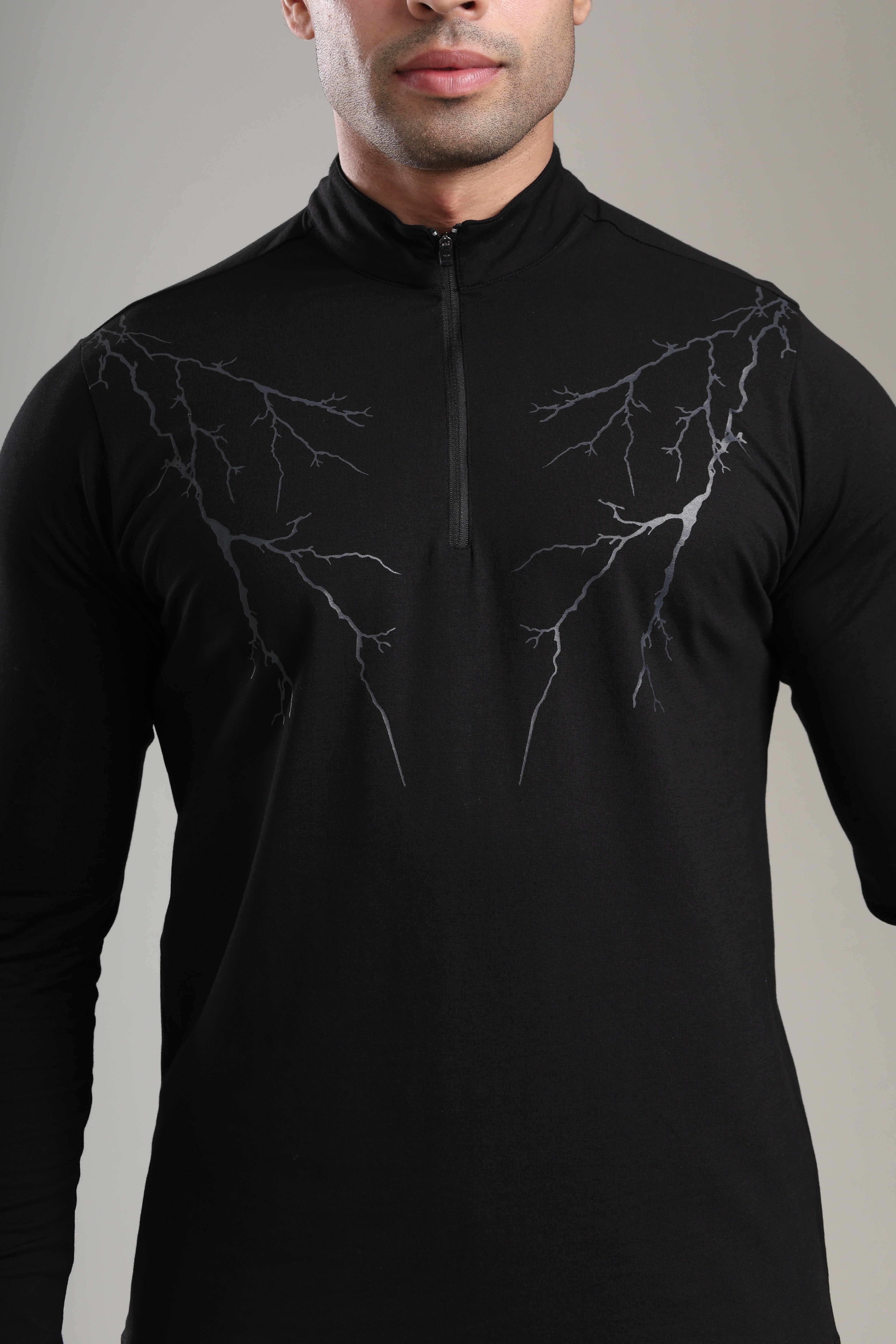 GROW ThunderFlex Zip Tshirt Black