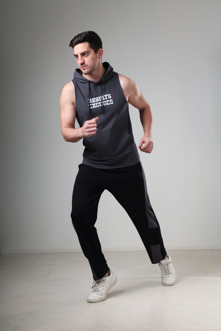 Results Sleeveless Hoodie Dark Grey