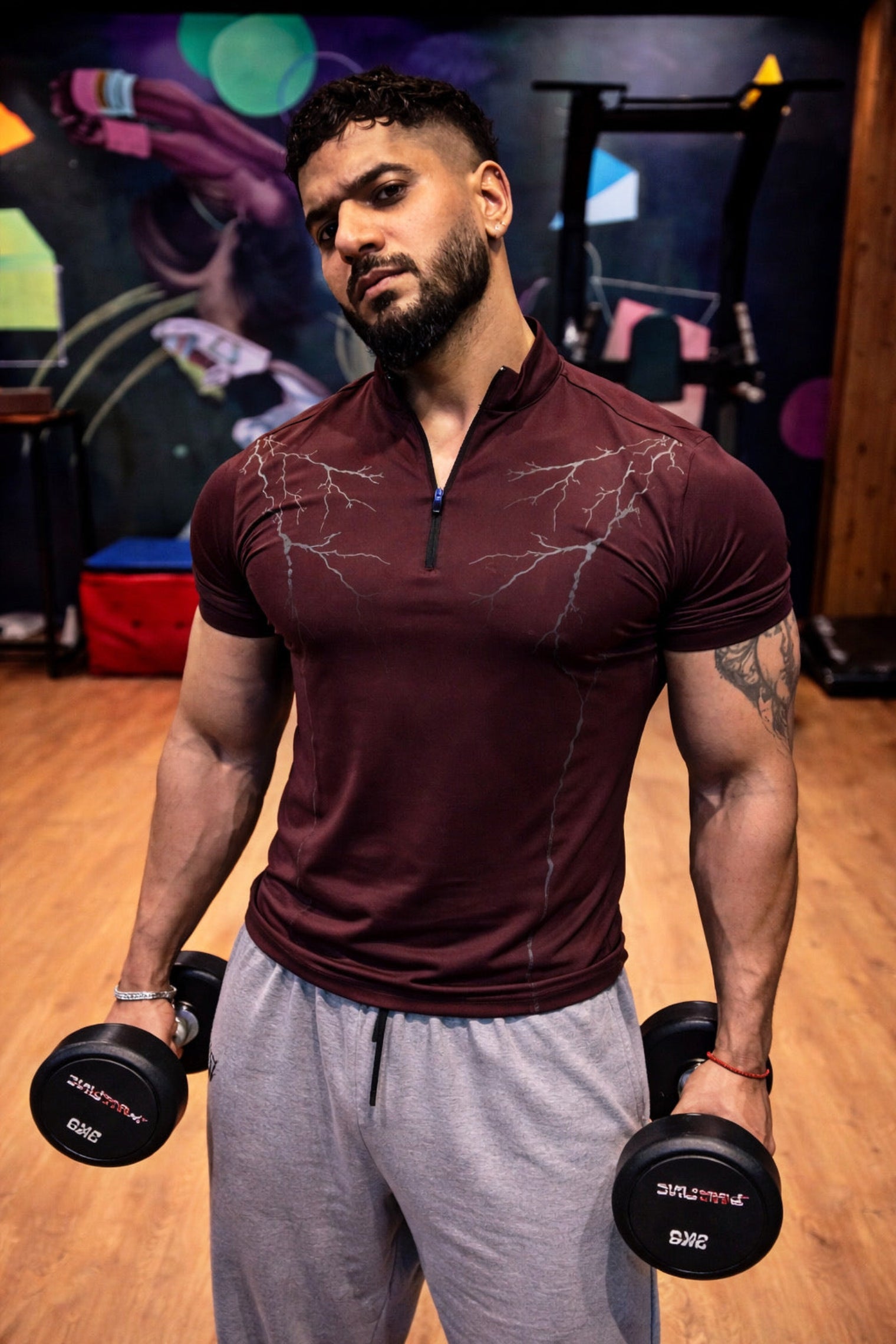 GROW AlphaFlex Quarter Zip Tshirt Wine