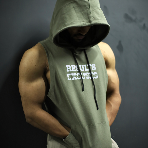 Results Sleeveless Hoodie Mid Grey – Grow Athleisure