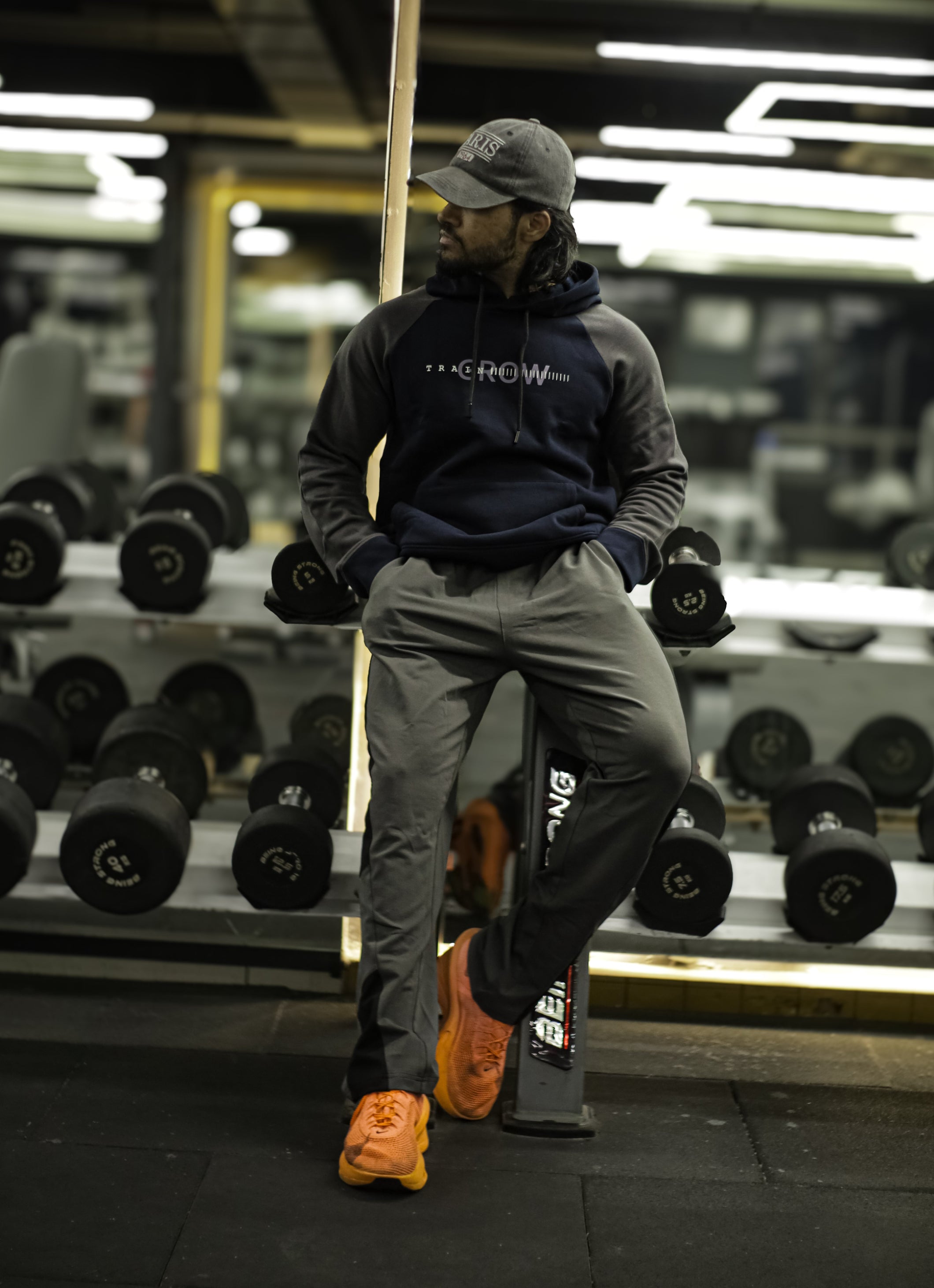 Grow Raglan Comfy Hoodie Navy