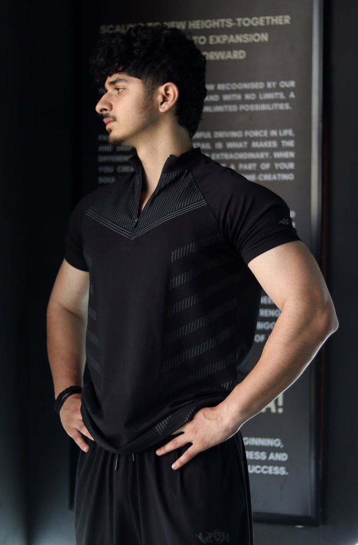 Grow AeroFlex Quarter Zip T-Shirt Black