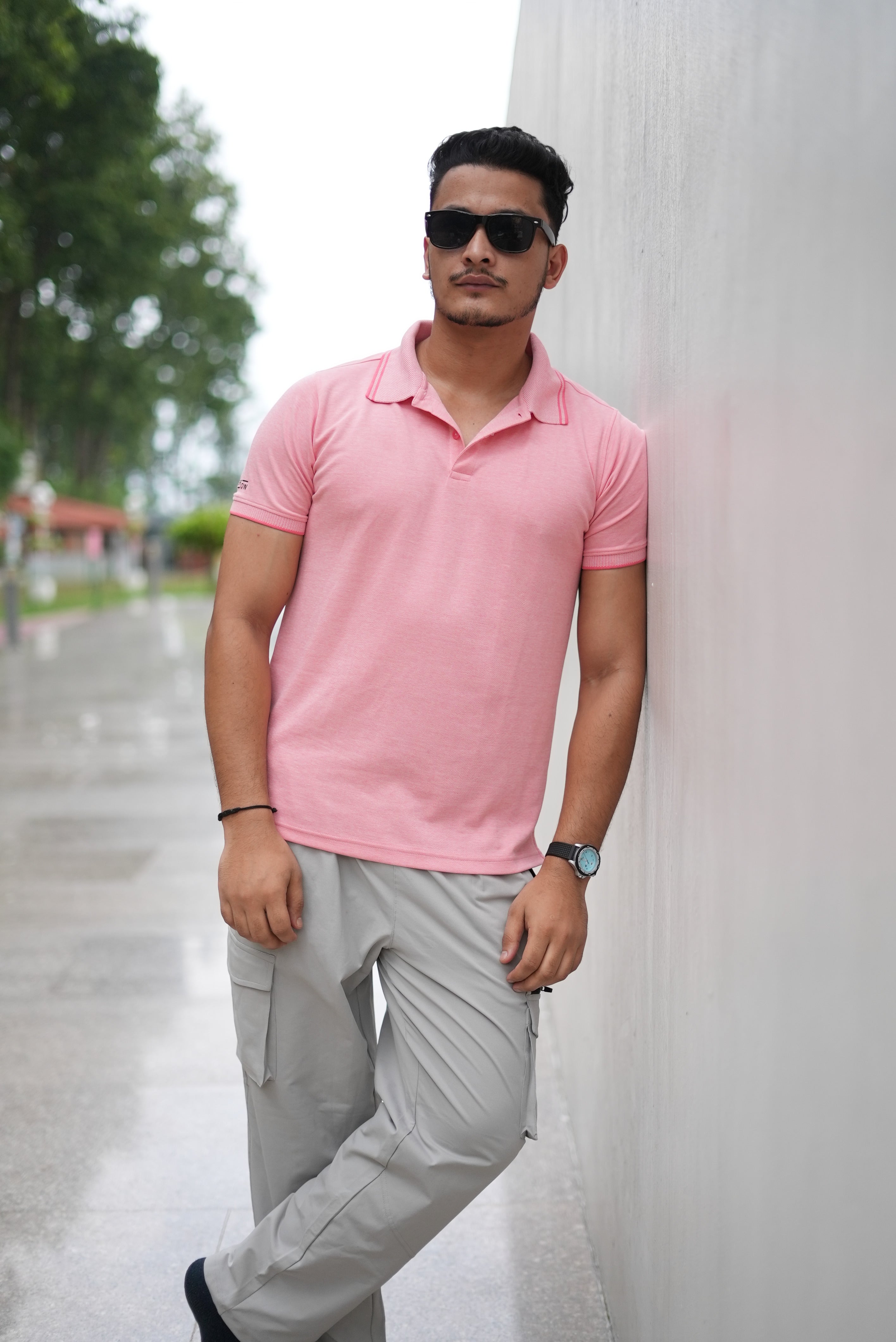 Premium Polo T-shirt Peach