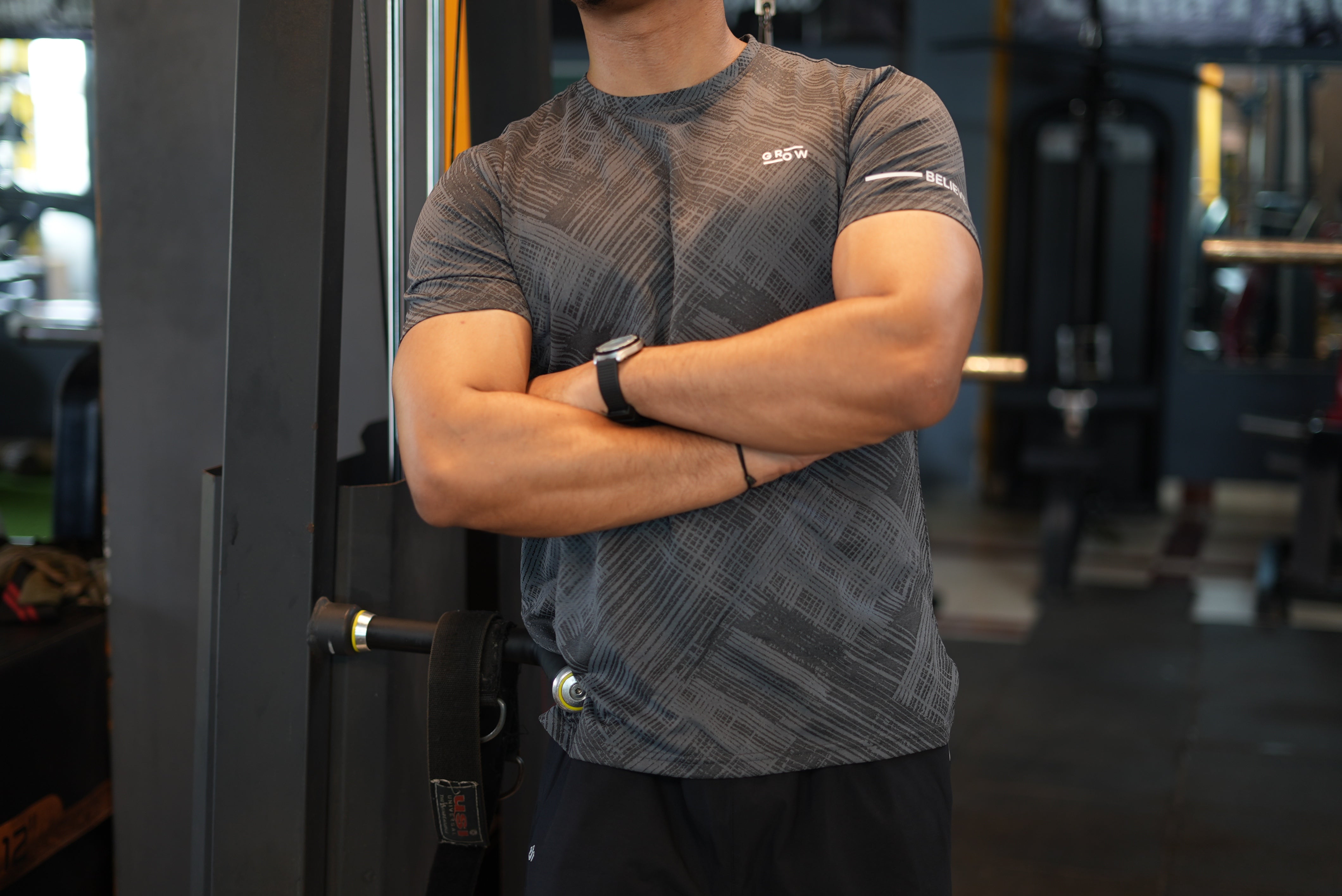 Ace Performance Stylish Jacquard T-Shirt Dark Anthra