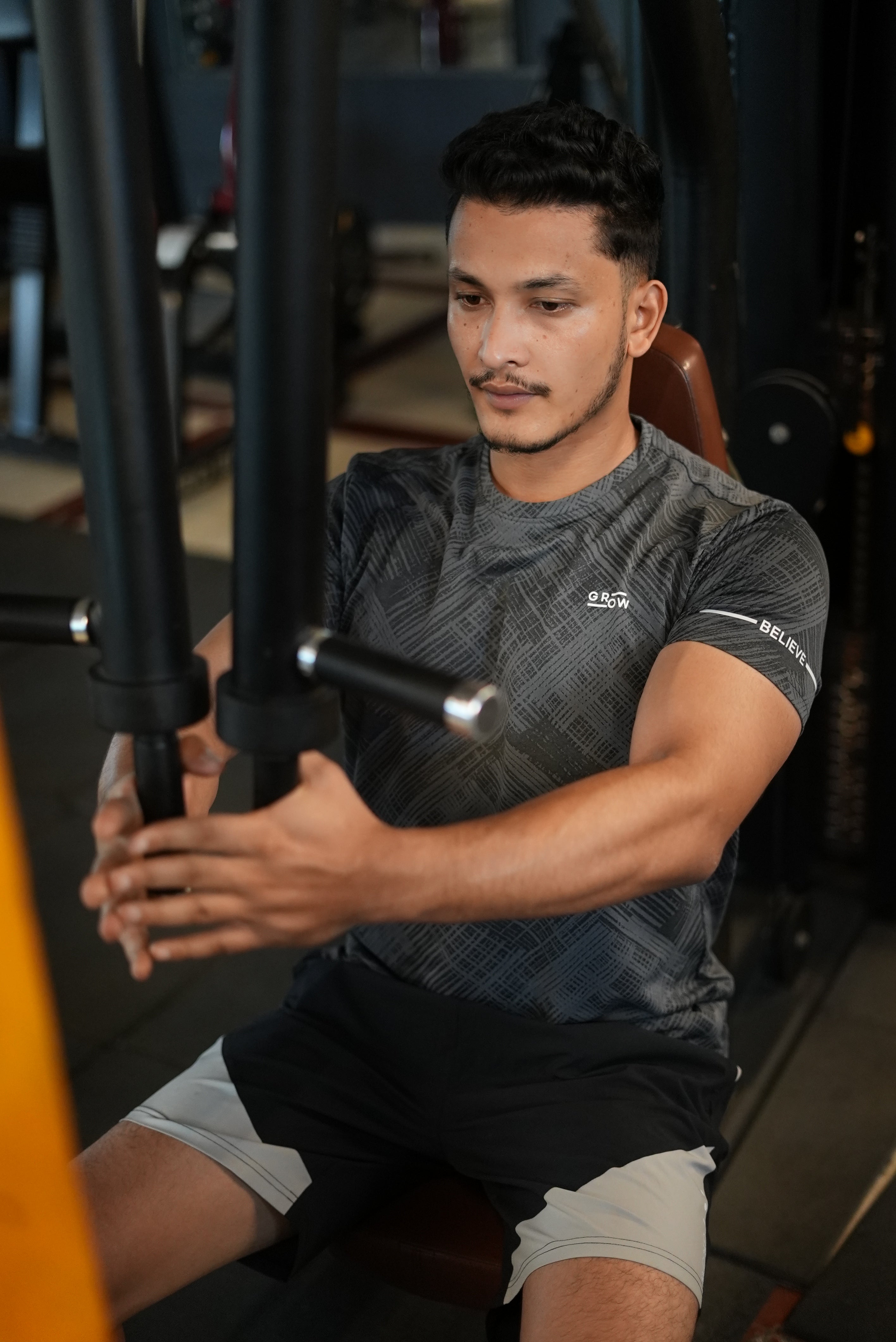 Ace Performance Stylish Jacquard T-Shirt Dark Anthra