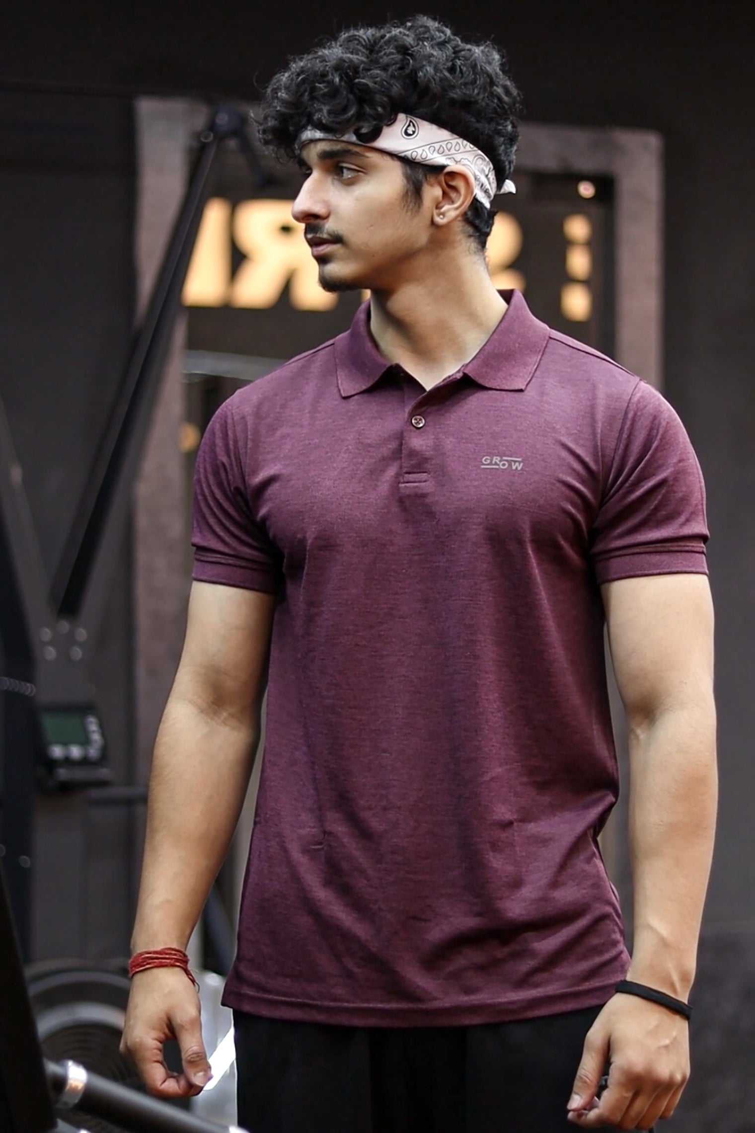 Melange Polo T-Shirt Mulberry