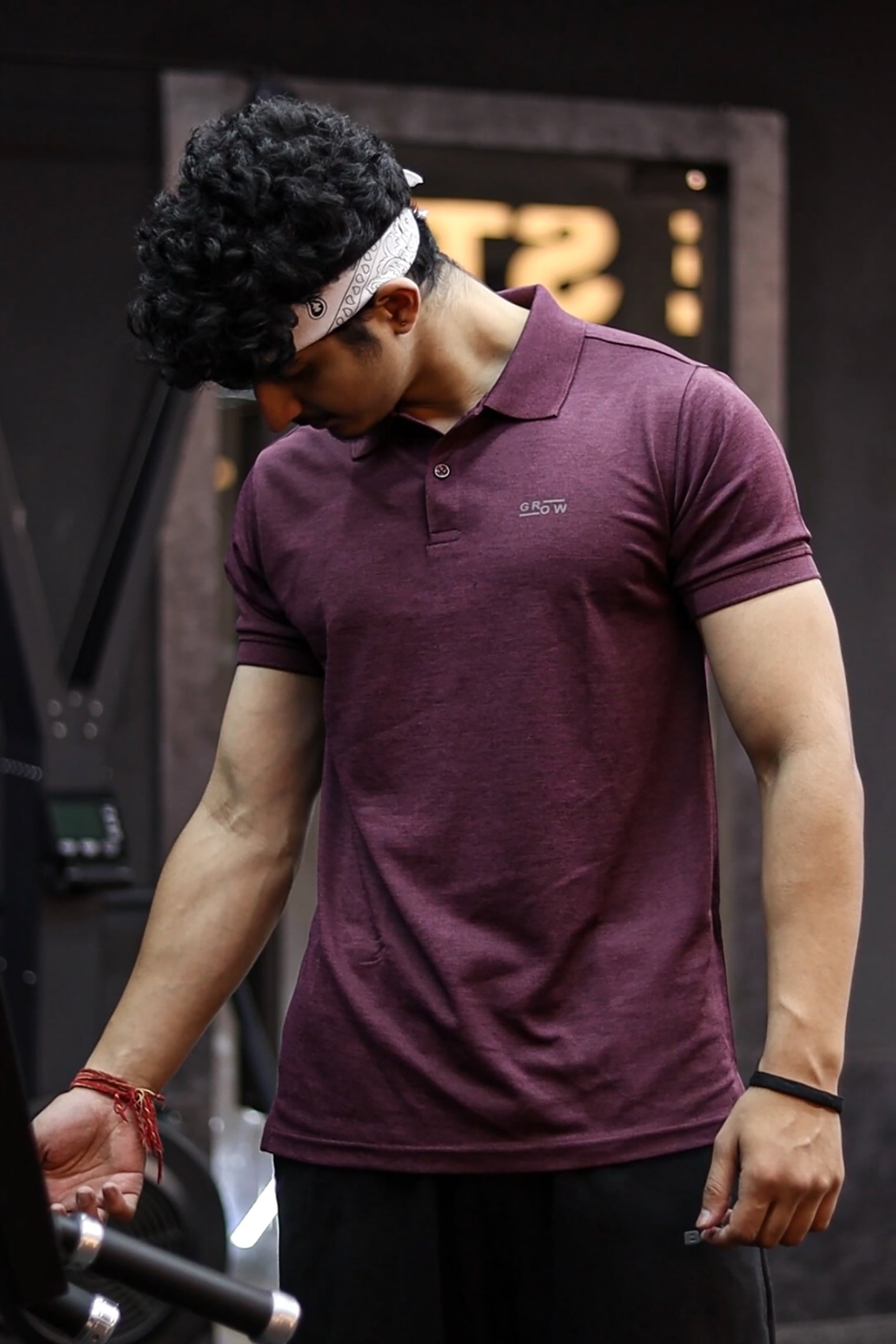 Melange Polo T-Shirt Mulberry