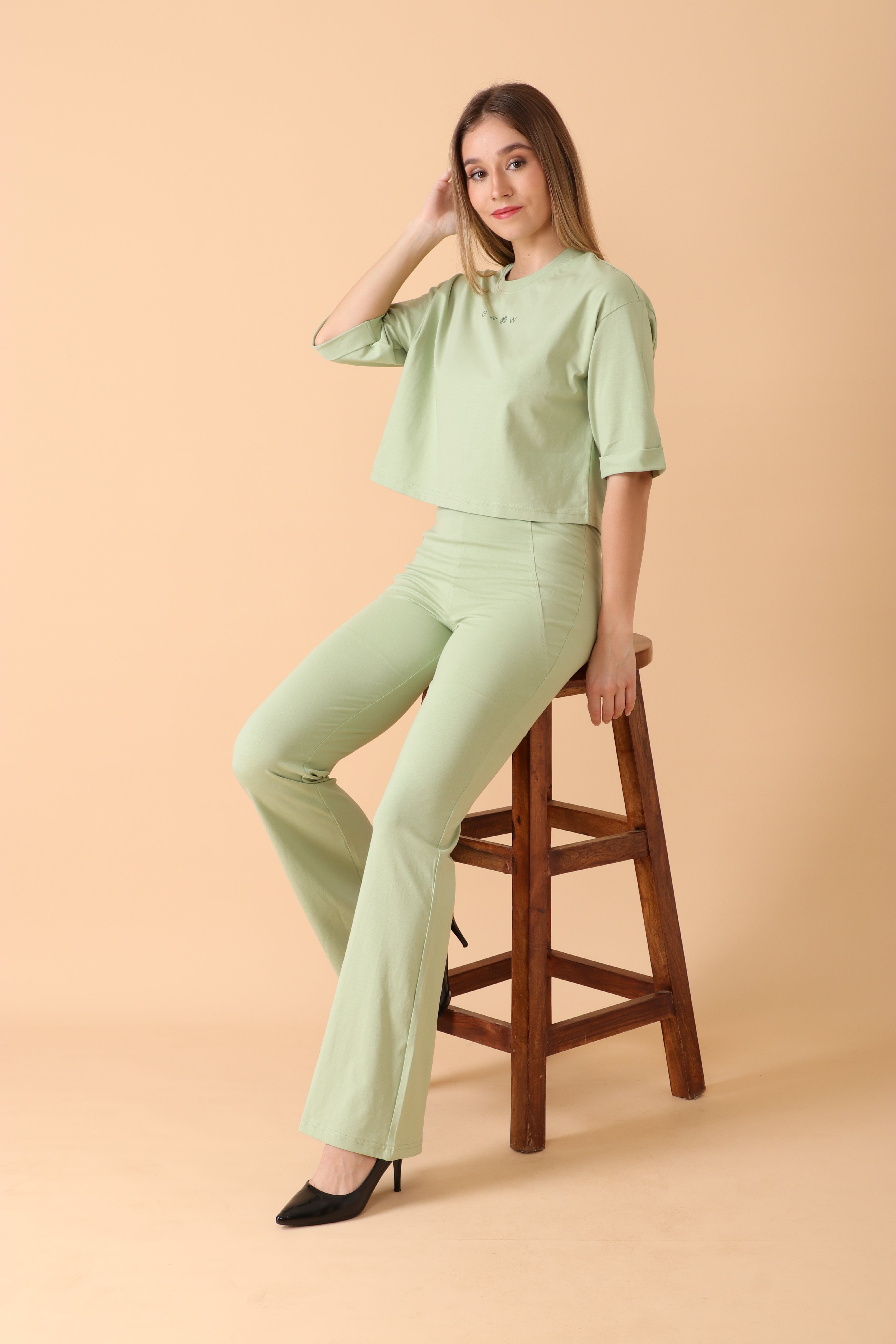 Easy Breezy Flare Flare Pant Pistachio Calm