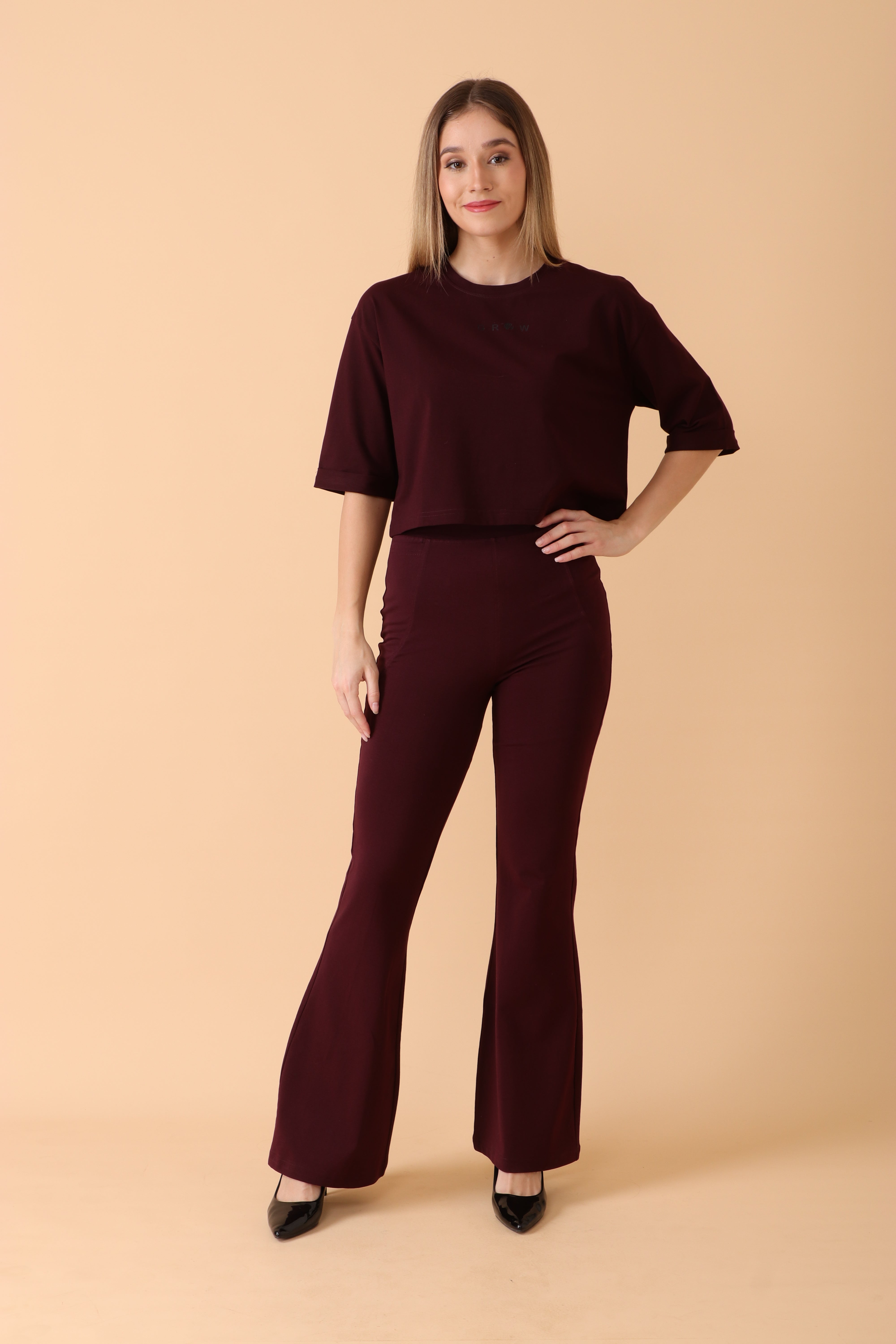 Easy Breezy Flare Pant Velvet Wine
