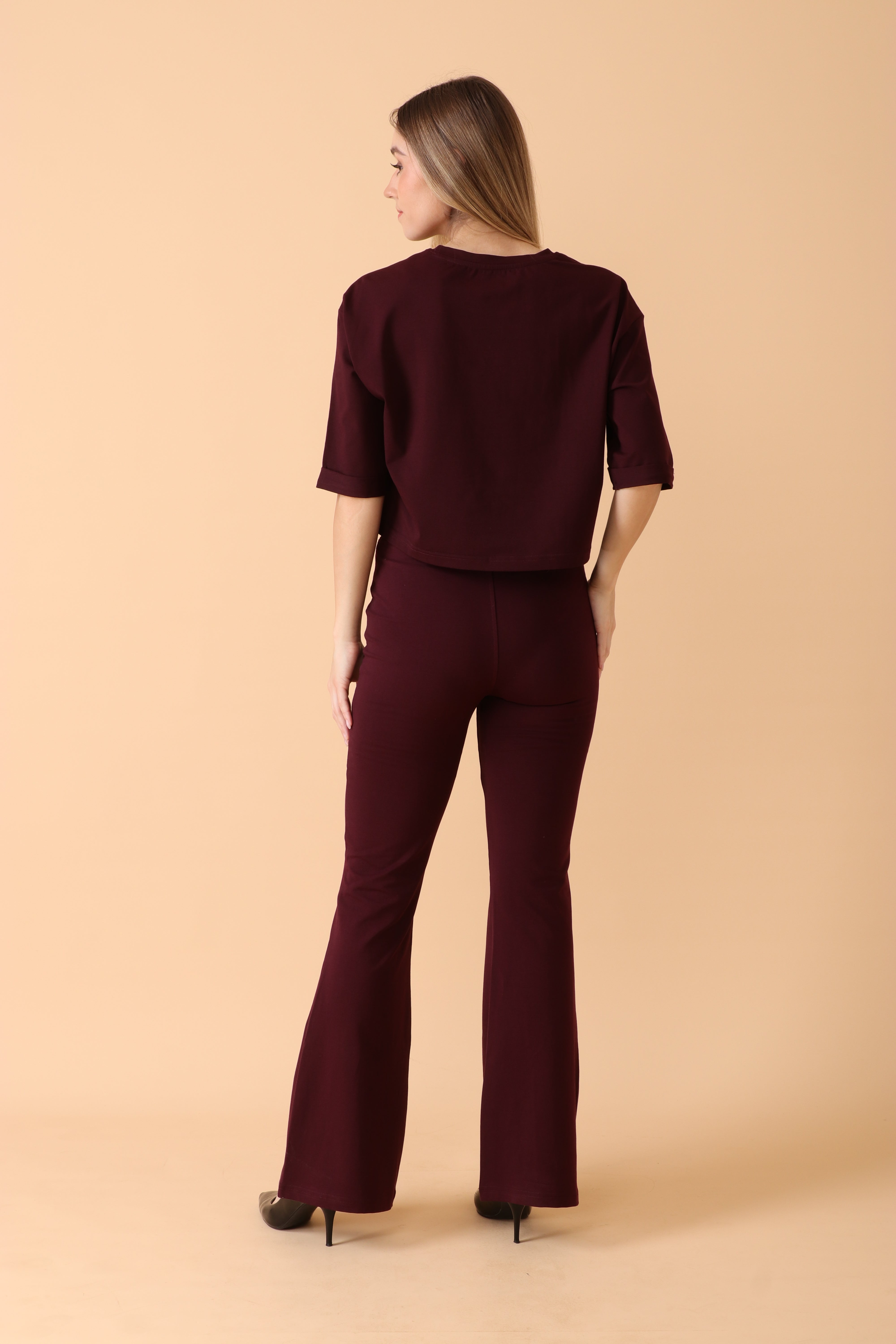 Easy Breezy Flare Pant Velvet Wine
