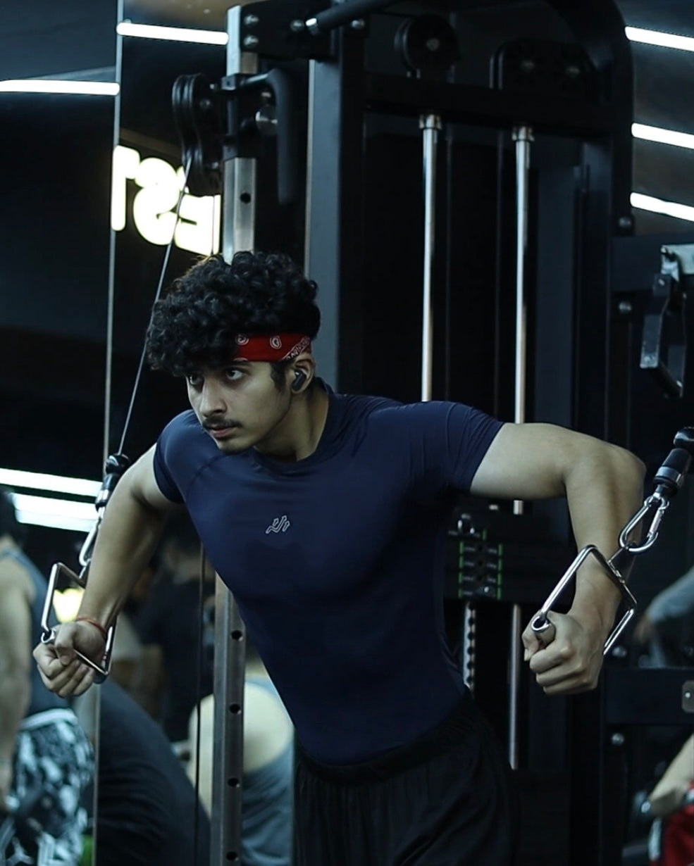 Nylon Compression T-shirt Navy Blue