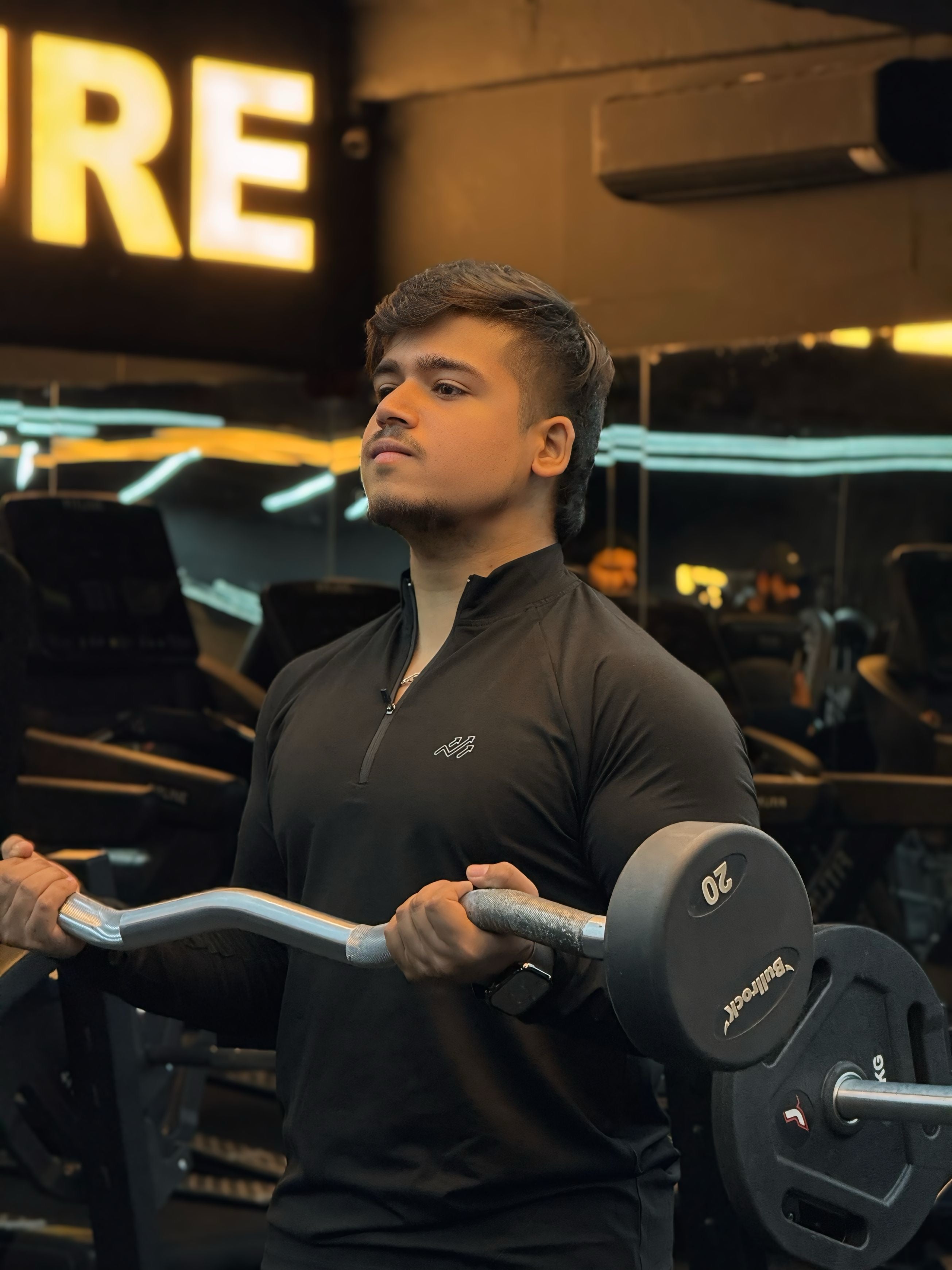 Raglan Quarter Zip T-Shirt (Cotton Feel) Black