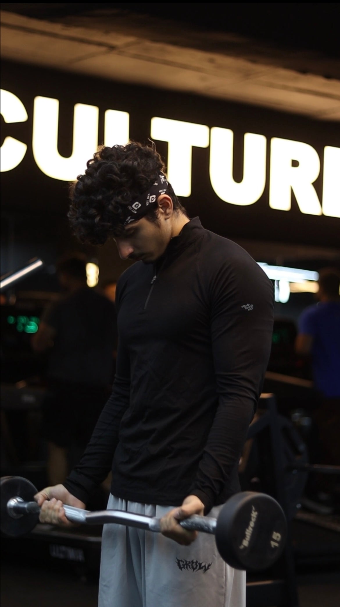 Quarter Zip T-Shirt (Cotton Feel) Black