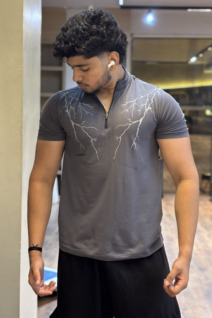 GROW AlphaFlex Quarter Zip Tshirt Dark Grey