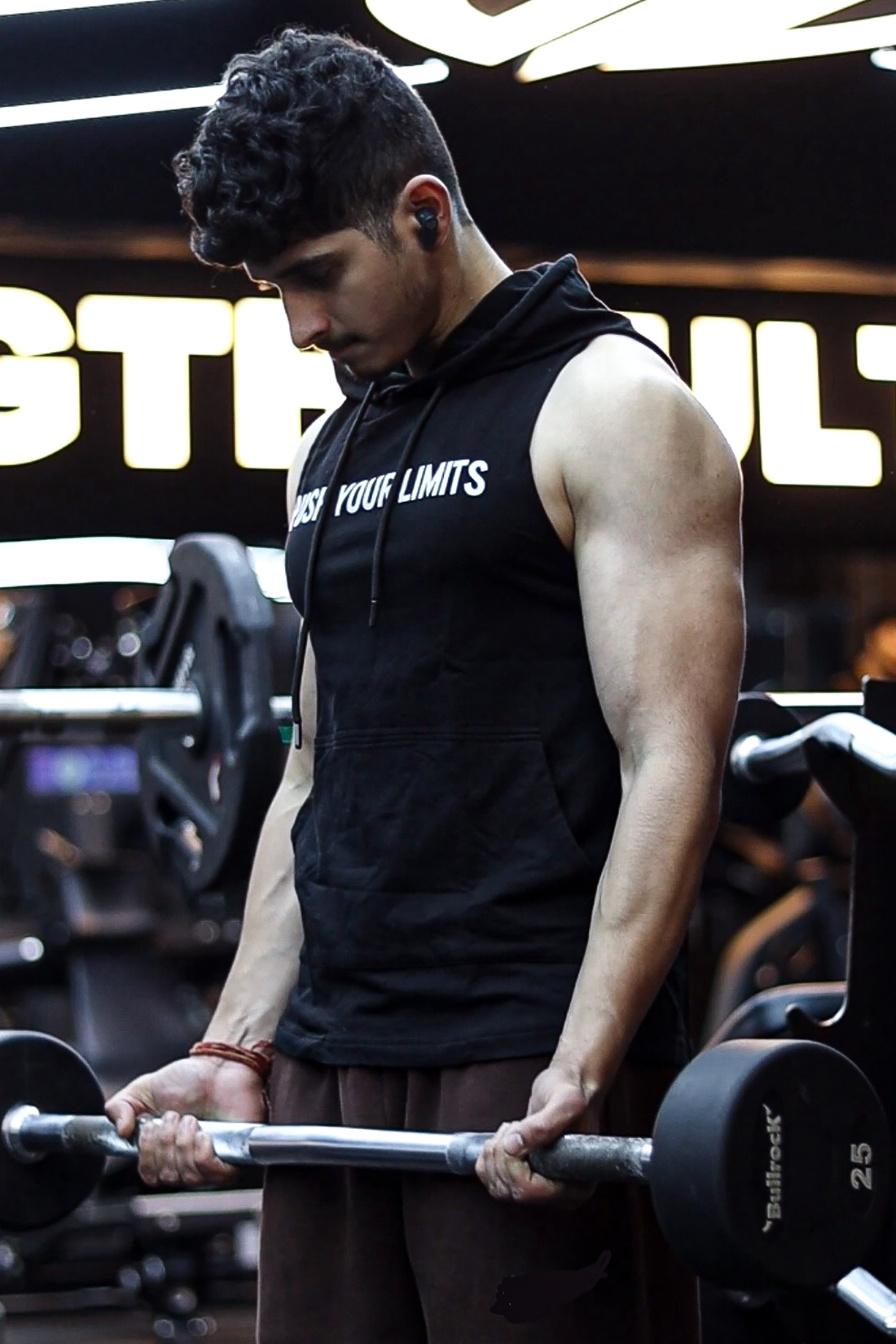 Push Sleeveless Hoodie Black