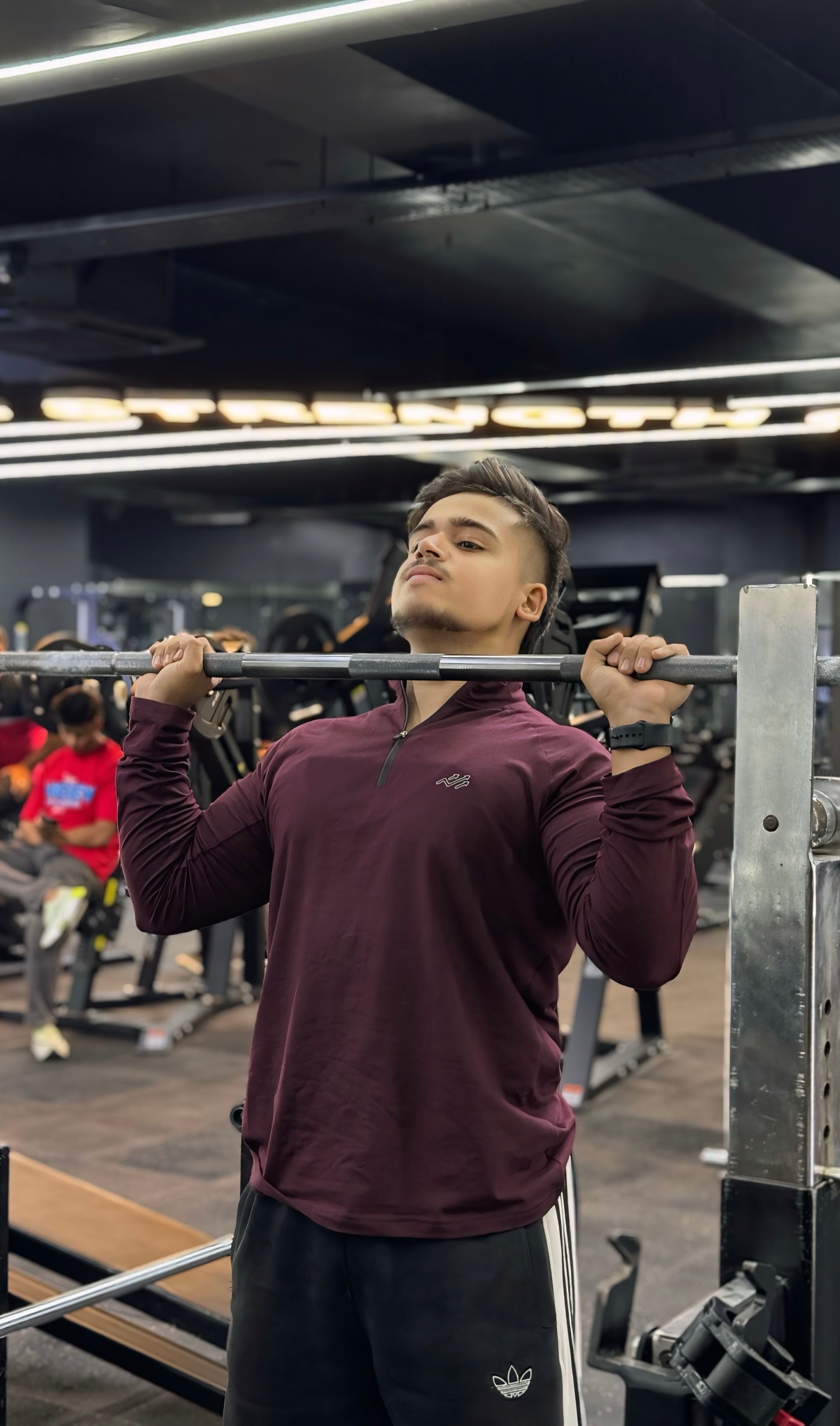 Raglan Quarter Zip T-Shirt (Cotton Feel) Wine