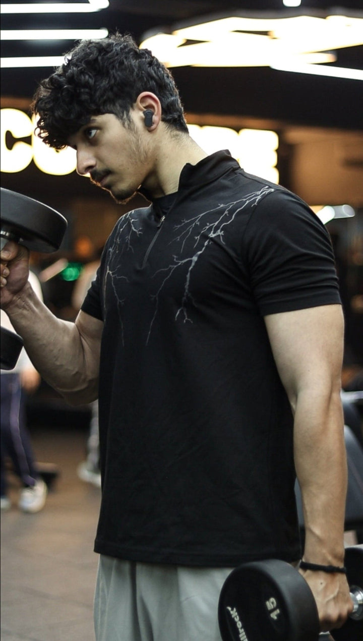 GROW AlphaFlex Quarter Zip Tshirt Black