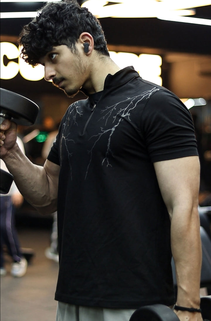 GROW AlphaFlex Quarter Zip Tshirt Black