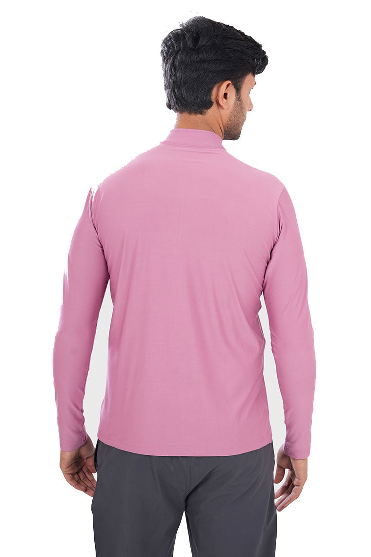 Quarter Zip Solid Full Sleeve T-Shirt Onion