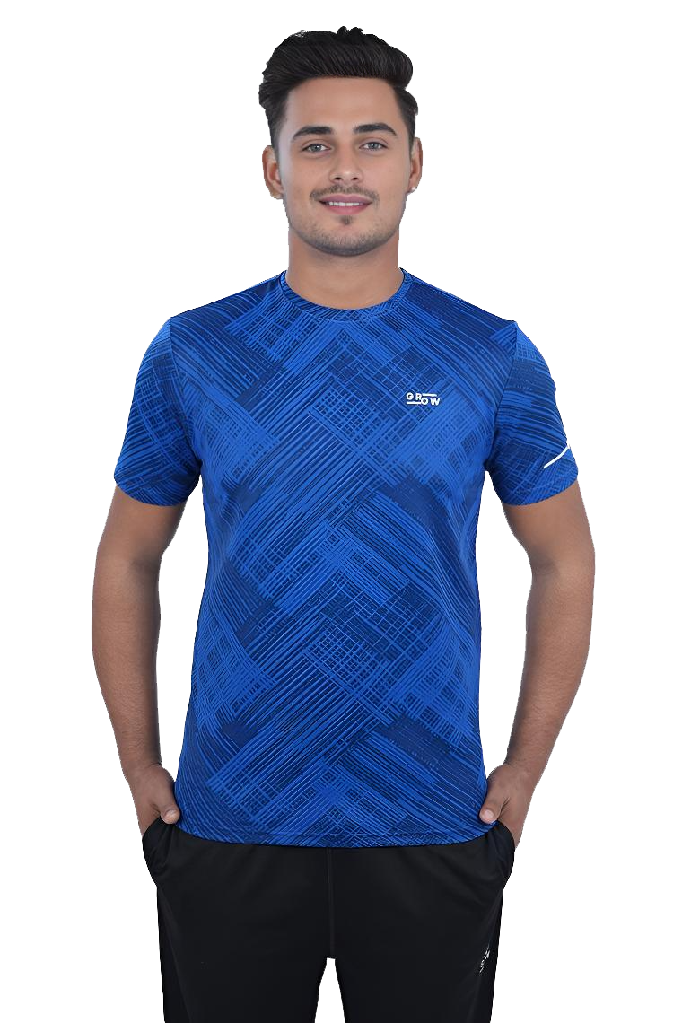 Ace Performance Stylish Jacquard T-Shirt Navy