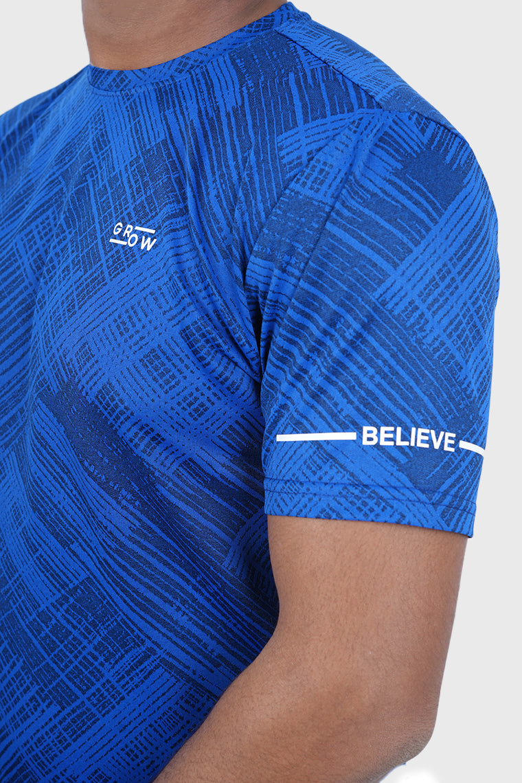 Ace Performance Stylish Jacquard T-Shirt Navy