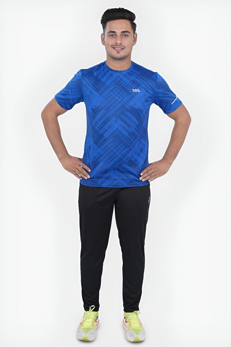 Ace Performance Stylish Jacquard T-Shirt Navy