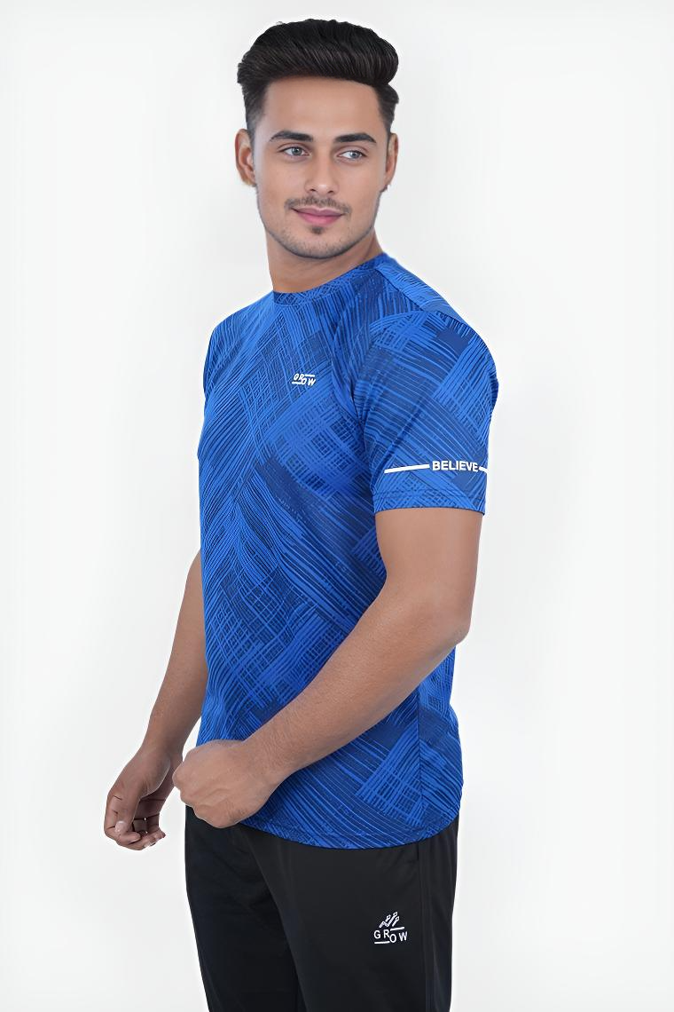 Ace Performance Stylish Jacquard T-Shirt Navy