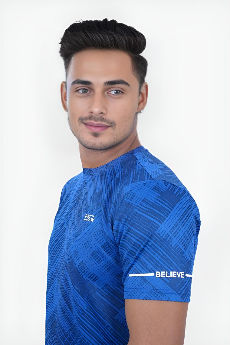 Ace Performance Stylish Jacquard T-Shirt Navy